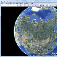 Google Планета Земля — вид на планету из космоса